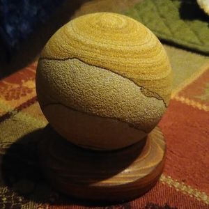 Sand stone carved sphere and stand *giftable